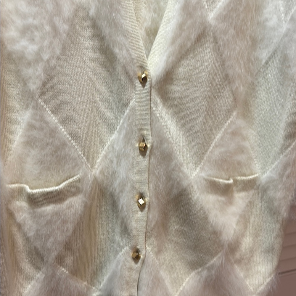 Stine Goya Cotton Angora Cream Trapeze Cardigan - Picture 2 of 7